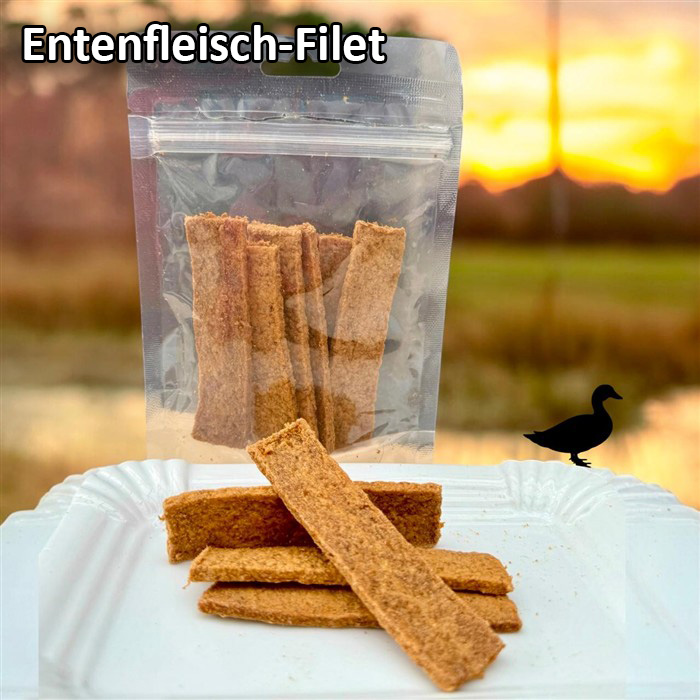 HAPPY FOR Dogs Filet Snack aus 100% Entenfleisch 100g - 1.jpg
