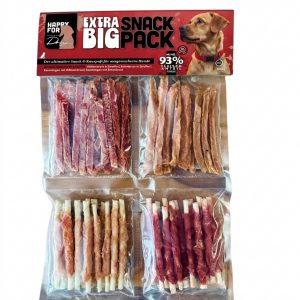 HAPPY FOR Dogs Extra Big SnackPack mind. 93% Fleisch 600g (4 x 150g) - 1weiss.jpg