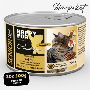 HAPPYFOR Premium Katzenfutter Senior, Pastete mit 64 % Fleisch,REICH AN HUHN & PUTE 20x.png