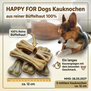 HAPPY FOR Dogs Deluxe Büffel Kauknochen 5 Stück Beutel_neuesbild.jpg